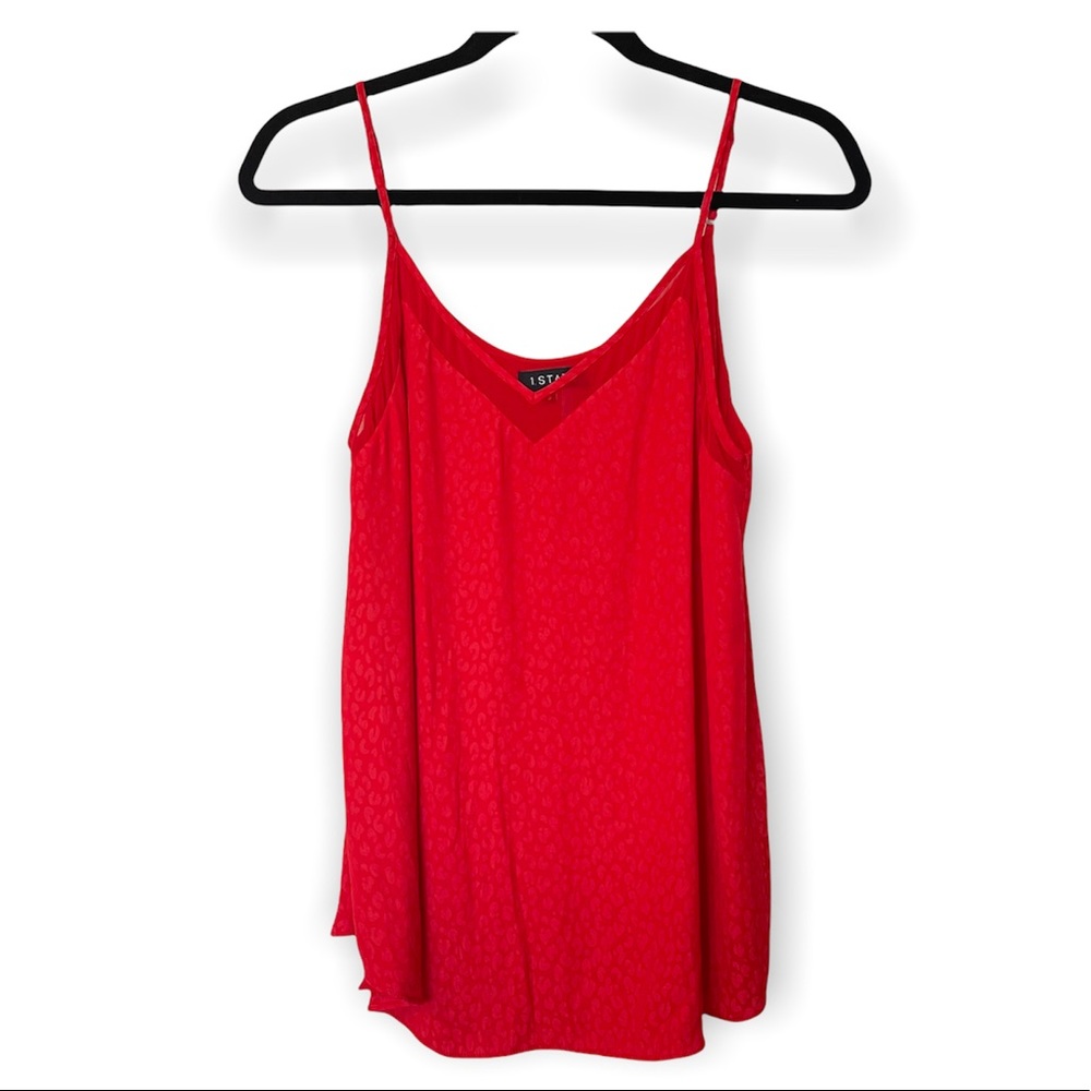1 State Red Animal Print 2 Piece Tank and Midi Skirt